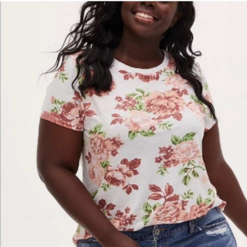 TORRID Vintage Burnout Floral Tee sizes 0X & 2X NWT